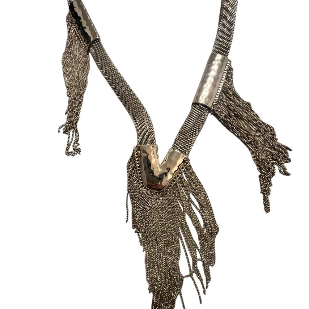 Elegant Gold Fringe Necklace - Picture 2 of 2